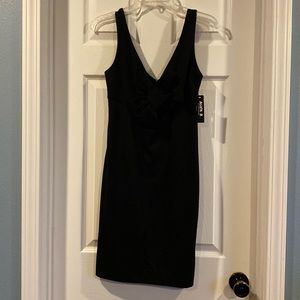 Black bow detail cocktail dress